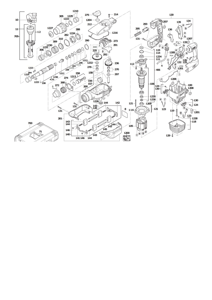 Взрыв-схема Отбойный молоток Milwaukee K750S