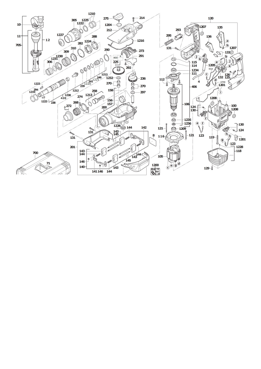 Взрыв-схема Отбойный молоток Milwaukee K750S