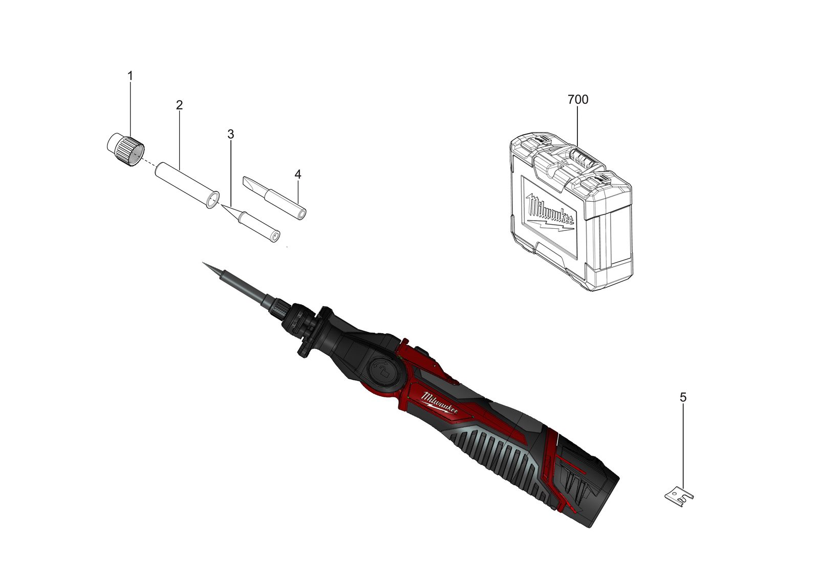 Взрыв-схема Инструмент Milwaukee M12SI-201C