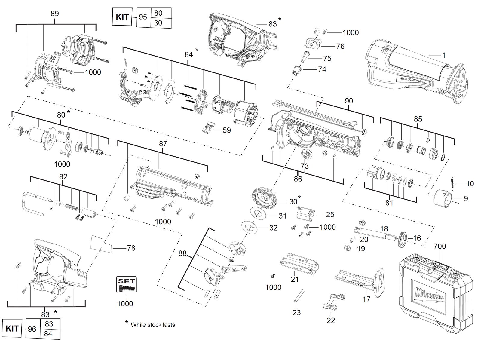 Взрыв-схема Пила Milwaukee M18CSX-0X