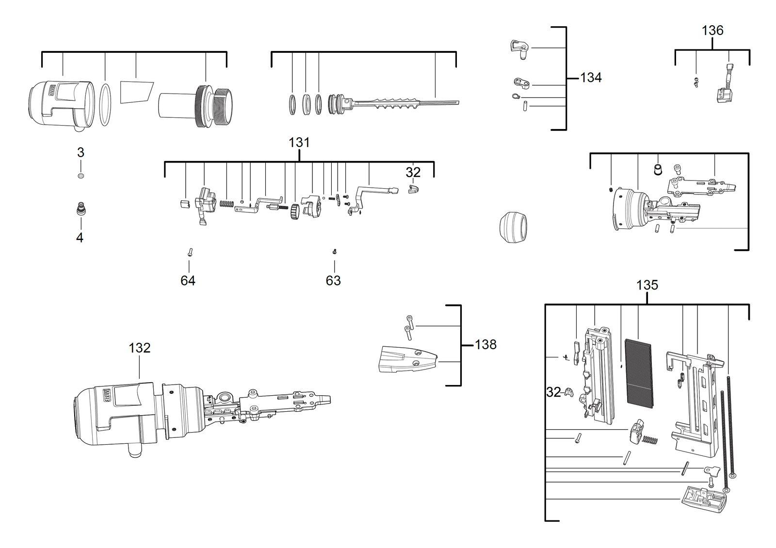 Взрыв-схема Milwaukee M18FNCS18GS-202X IN2 — лист 2