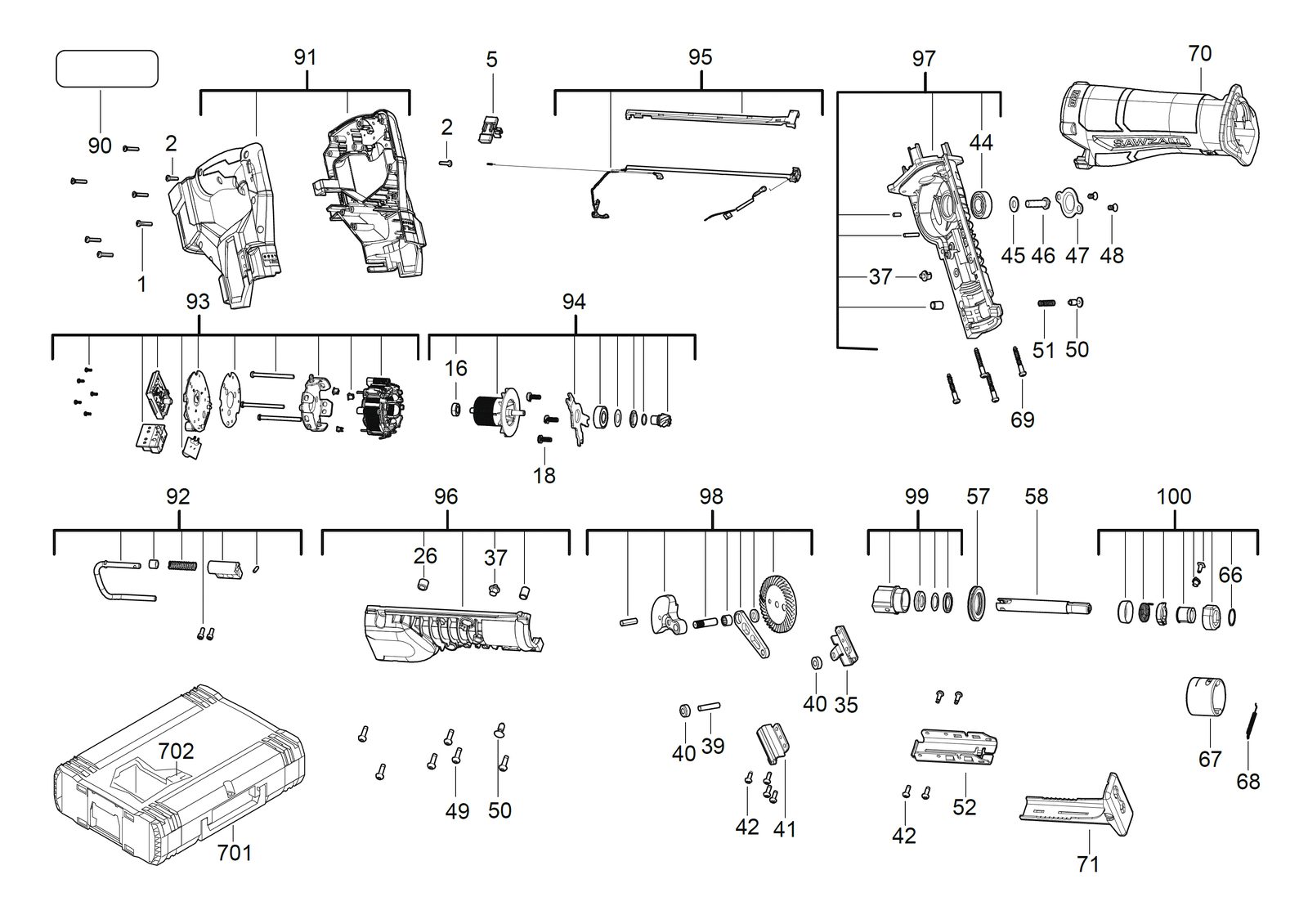 Взрыв-схема Аккумулятор или зарядное устройство Milwaukee M18FPP6E3-502B