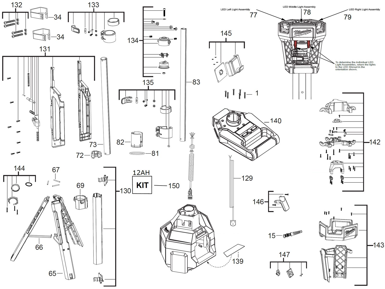 Взрыв-схема Milwaukee M18HSAL-0 — лист 3